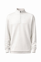 Yarım Fermuarlı Erkek Sweatshirt, Taş - 0