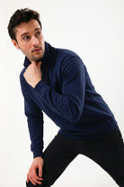 Yarım Fermuarlı Erkek Sweatshirt, Lacivert - 2