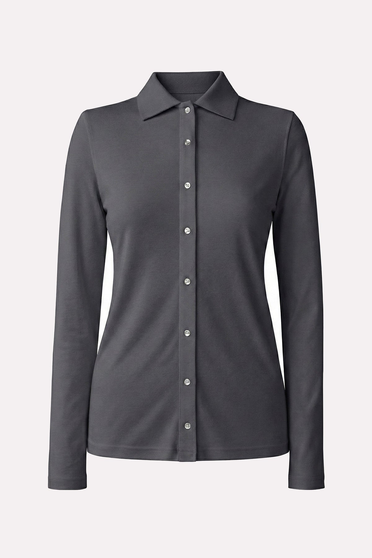 Slim Fit Kadın Gömlek, Antrasit - 0