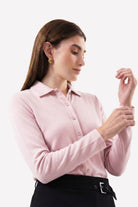 Slim Fit Kadın Gömlek, Pembe - 3