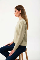 Regular Fit Logo Nakışlı Sweatshirt, Bej - 3