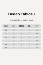 Fitilli V Yaka Uzun Kollu Kadın Bluz, Antrasit - 4