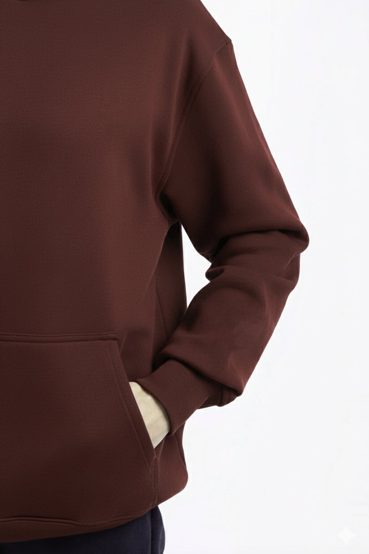 Kapüşonlu Logo Nakışlı Sweatshirt, Kahverengi - 6