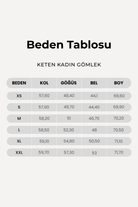 Keten Karışımlı Uzun Kollu Kadın Gömlek, Lacivert - 5