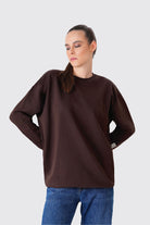 Regular Fit Logo Nakışlı Sweatshirt, Kahverengi - 2