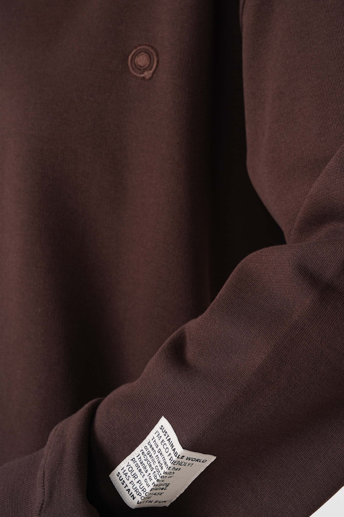 Regular Fit Logo Nakışlı Sweatshirt, Kahverengi - 5