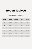 Keten Uzun Kollu Gömlek, Ekru - 5