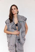 Darcy Gri Denim Mini Etek - 1