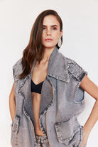 Darcy Gri Denim Yelek - 0