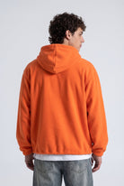 Yarım Fermuarlı Kapüşonlu Polar Sweatshirt, Turuncu - 4