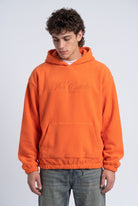 Kapüşonlu Kanguru Cepli Nakışlı Sweatshirt, Turuncu - 2