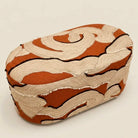 Desert Puf - Kiremit ve Krem Desenli - 4