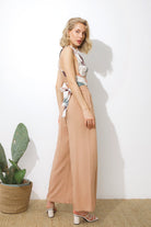 Eisa Dökümlü Culotte Pantolon | Bej