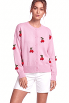 Peraluna Cherry Cardigan Organik Pamuk Kadın Hırka - Pembe