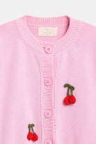 Peraluna Cherry Cardigan Organik Pamuk Kadın Hırka - Pembe