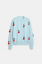 Peraluna Cherry Cardigan Organik Pamuk Kadın Hırka - Açık Mavi