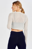 Peraluna Butterfly Bolero File Örgü Uzun Kol Triko Kadın Bolero - Ekru