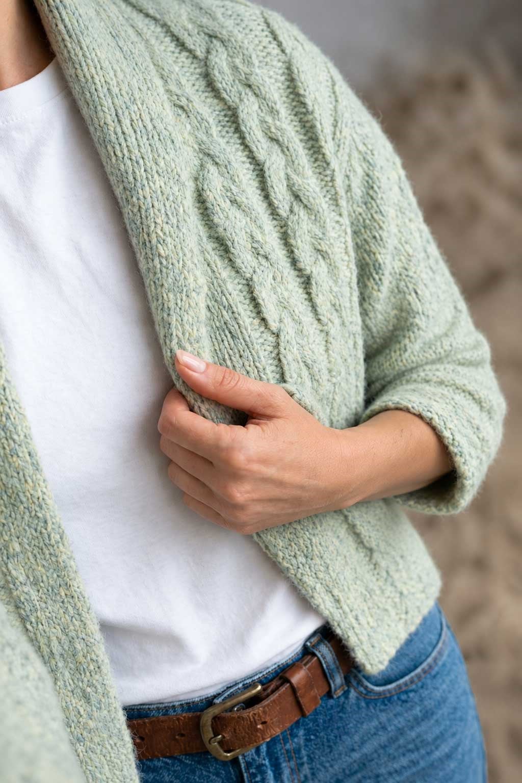 Peraluna Nice Düz Örgü Kadın Bolero Hırka - Buz Yeşili