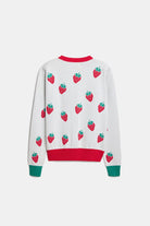 Peraluna Strawberry Hırka, Kadın Triko Hırka - Ekru Multi