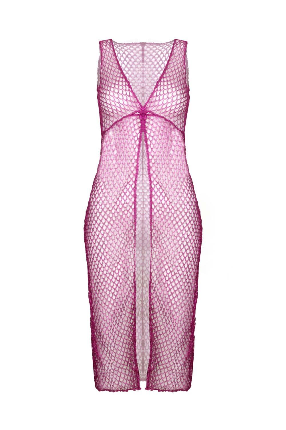 Selia Richwood | Pink Mesh Beach Dress | Milagron