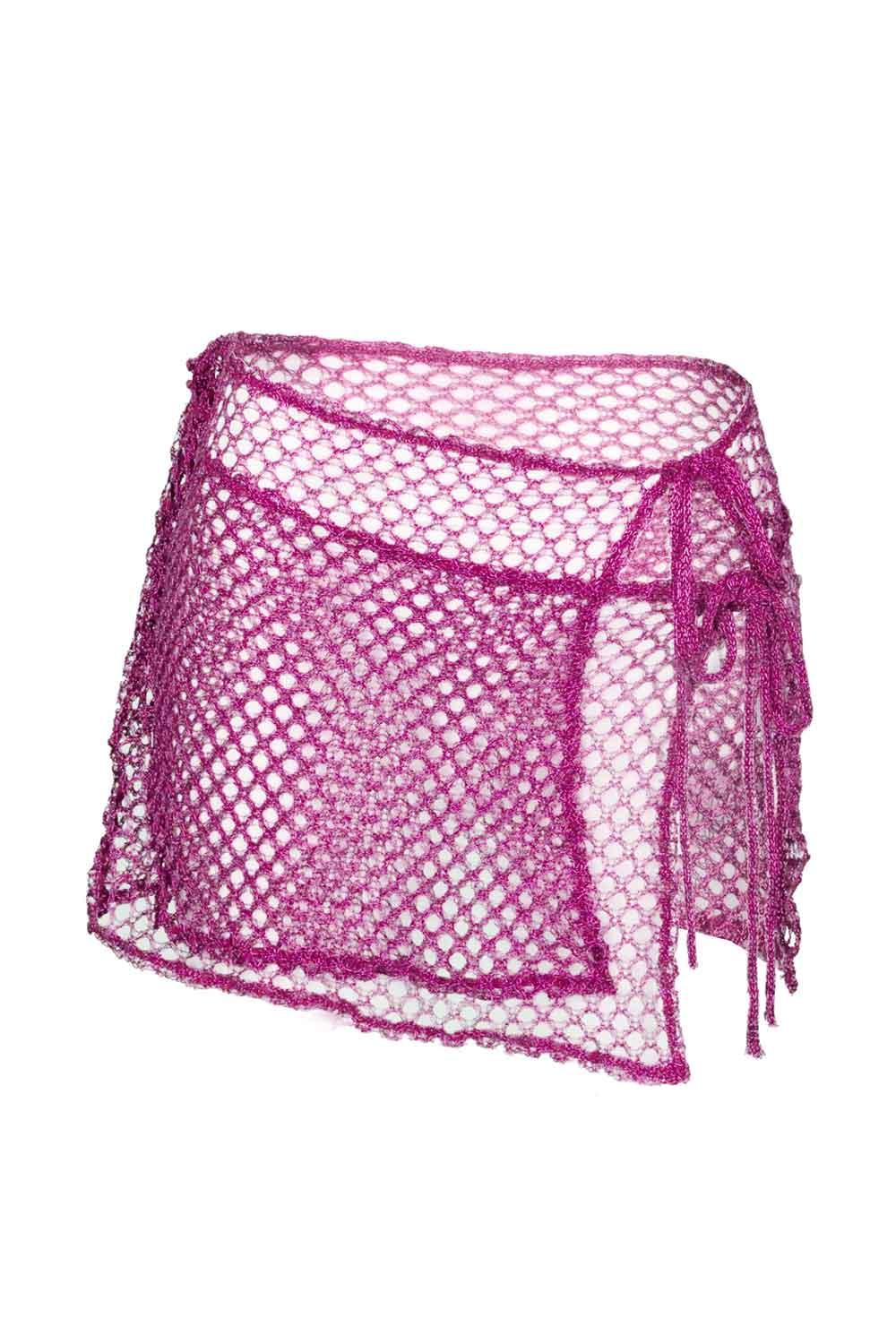 Selia Richwood-Pink Mesh Beach Skirt-Etek-3-Milagron.com