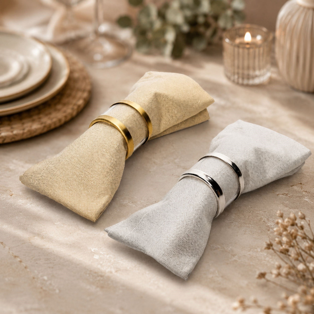 Memonza-Pipe Pirinç Peçete Sofra Halkası-Sunum Aksesuarları-6-Milagron.com
