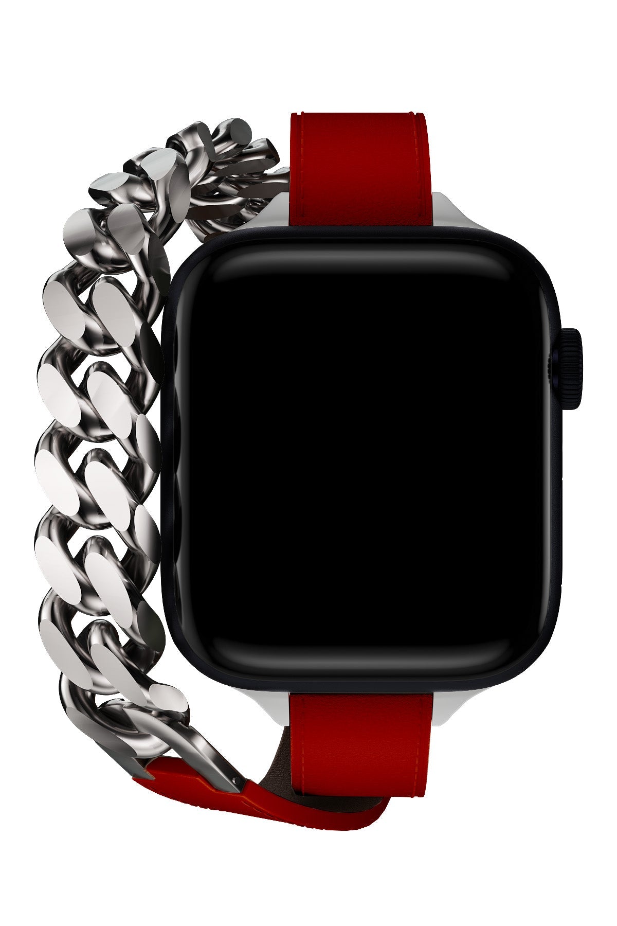 Apple Watch Uyumlu Double Tour Deri Kordon Piros