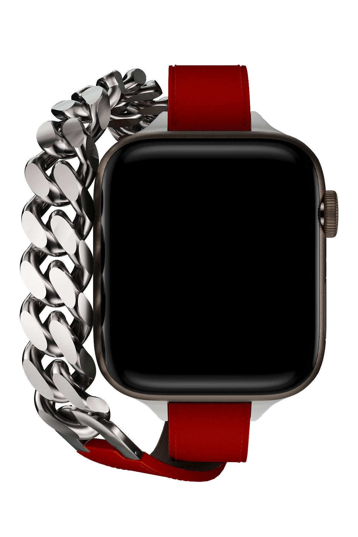 Apple Watch Uyumlu Double Tour Deri Kordon Piros