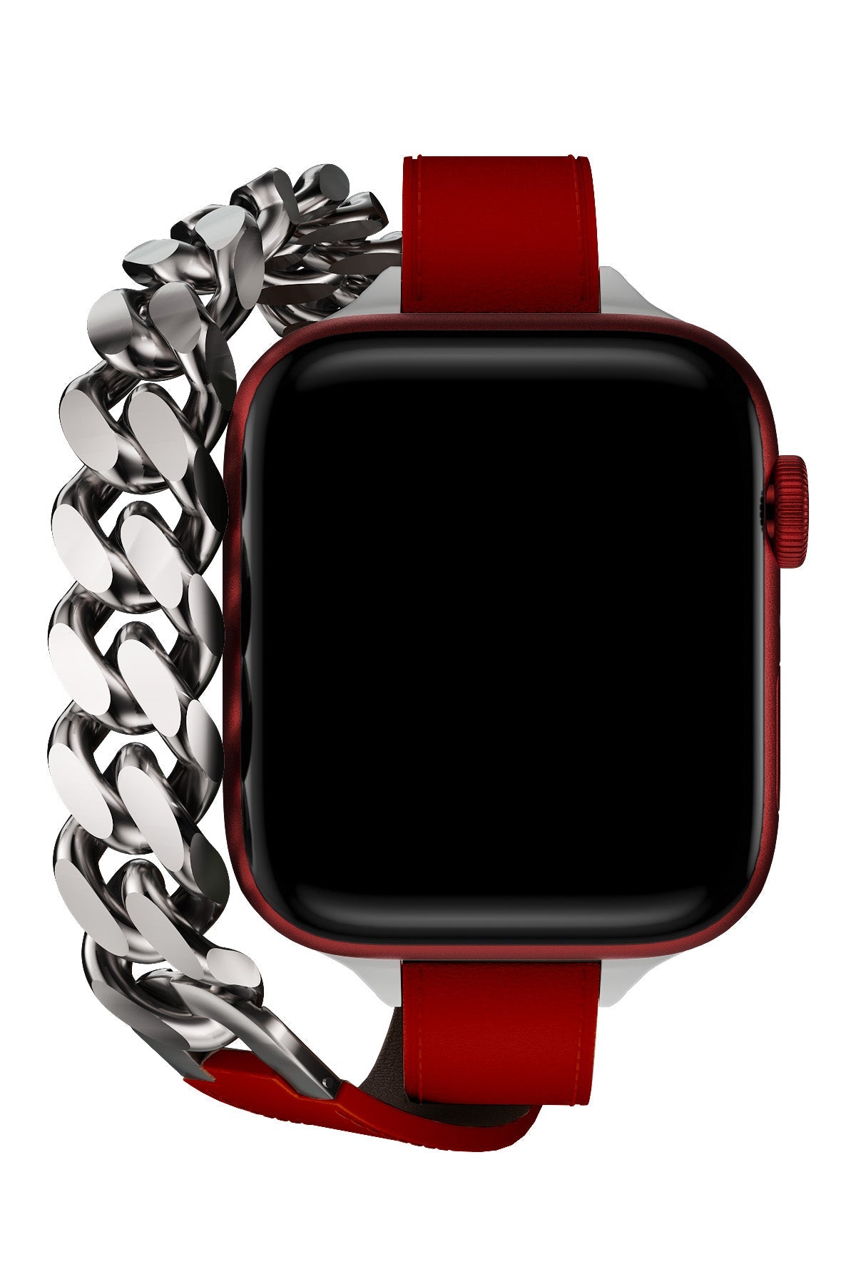 Apple Watch Uyumlu Double Tour Deri Kordon Piros