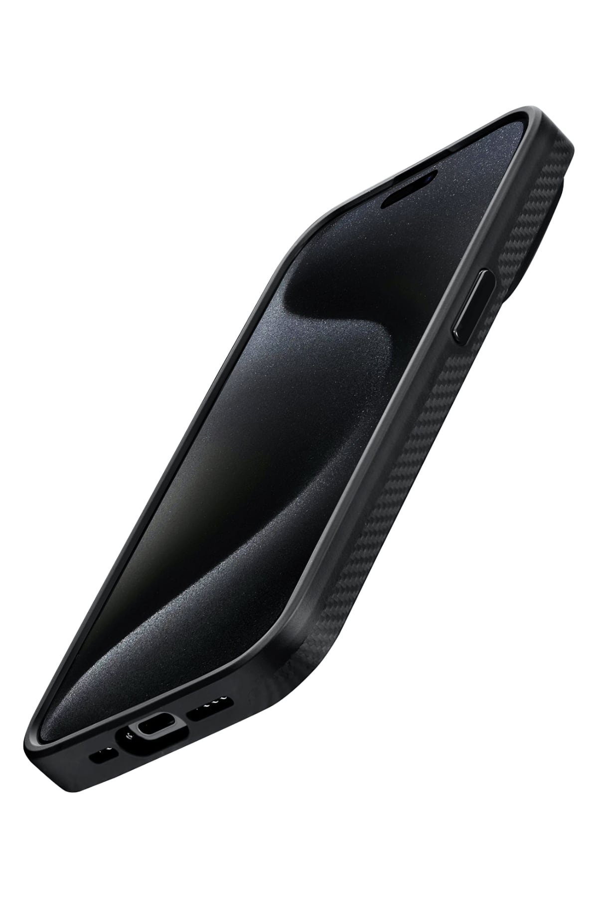Classic Military-Grade Iphone 15 Pro Max Magsafe Uyumlu 600D Aramid Fiber Kılıf Siyah