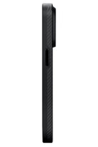 Classic Military-Grade Iphone 15 Pro Max Magsafe Uyumlu 600D Aramid Fiber Kılıf Siyah