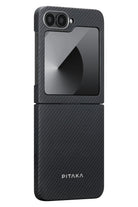 Classic Ultra Slim Galaxy Z Flip 6 Magsafe Uyumlu Aramid Fiber Kılıf Siyah