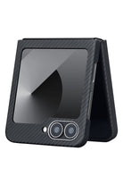 Classic Ultra Slim Galaxy Z Flip 6 Magsafe Uyumlu Aramid Fiber Kılıf Siyah