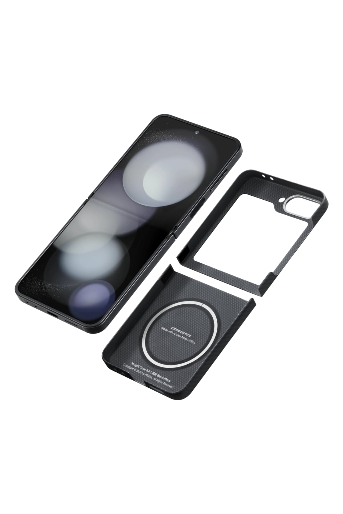 Classic Ultra Slim Galaxy Z Flip 6 Magsafe Uyumlu Aramid Fiber Kılıf Siyah