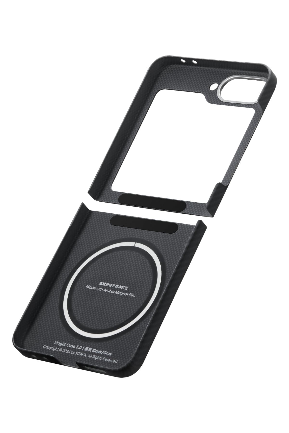 Classic Ultra Slim Galaxy Z Flip 6 Magsafe Uyumlu Aramid Fiber Kılıf Siyah