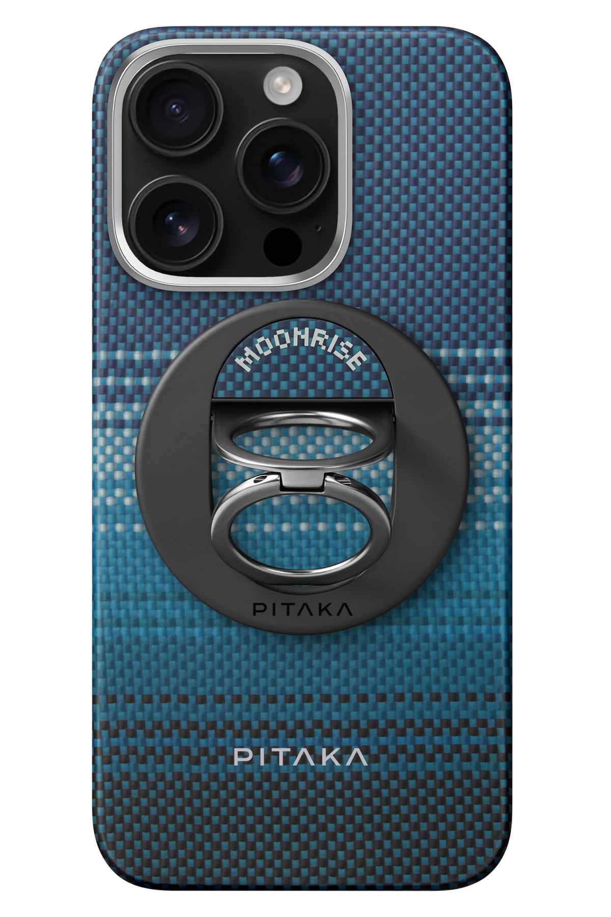 Tactile Woven Yüzük Standlı Iphone 16 Pro Magsafe Uyumlu Aramid Fiber Kılıf Moonrise