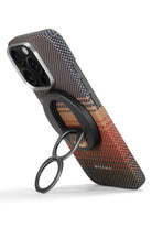 Tactile Woven Yüzük Standlı Iphone 16 Pro Magsafe Uyumlu Aramid Fiber Kılıf Sunset