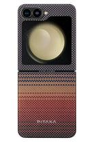 Tactile Woven Galaxy Z Flip 6 Magsafe Uyumlu Aramid Fiber Kılıf Sunset
