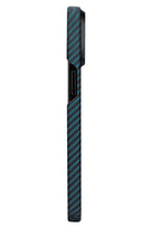 Ultra Slim Iphone 15 Pro Magsafe Uyumlu Aramid Fiber Kılıf Black Blue Twill