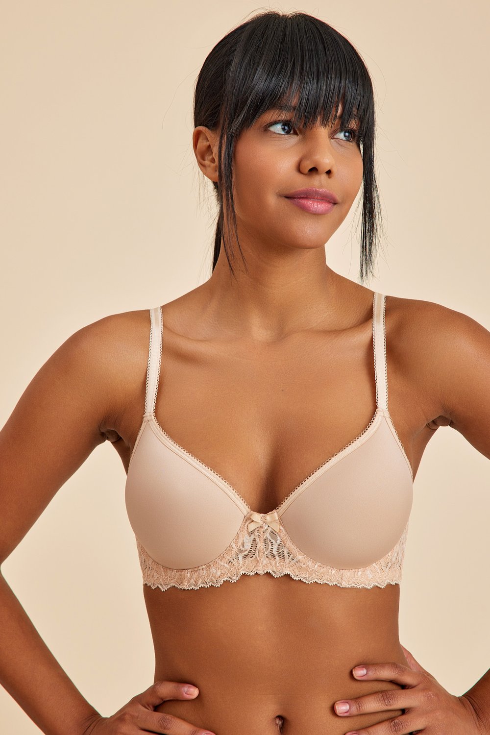 Amarelle-Victoria Ten Balenli Dantelli Dolgusuz Toparlayıcı Balkonet Sütyen-Top-5-Milagron.com