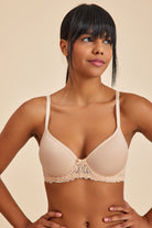 Amarelle-Victoria Ten Balenli Dantelli Dolgusuz Toparlayıcı Balkonet Sütyen-Top-5-Milagron.com