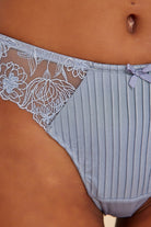 Amarelle-Paris Gri Mavi Dantelli String Külot-Tanga-9-Milagron.com