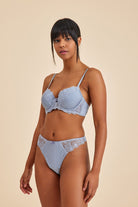 Amarelle-Paris Gri Mavi Dantelli String Külot-Tanga-6-Milagron.com