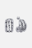 Linya Jewellery-Terty Amorf Üçlü Halka Küpe Gümüş-Küpe-1-Milagron.com