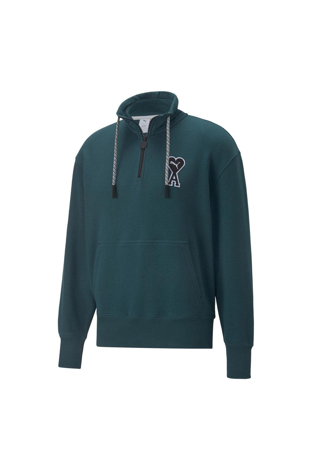 Puma | PUMA x AMI Half-Zip Sweatshirt Varsity Green | Milagron