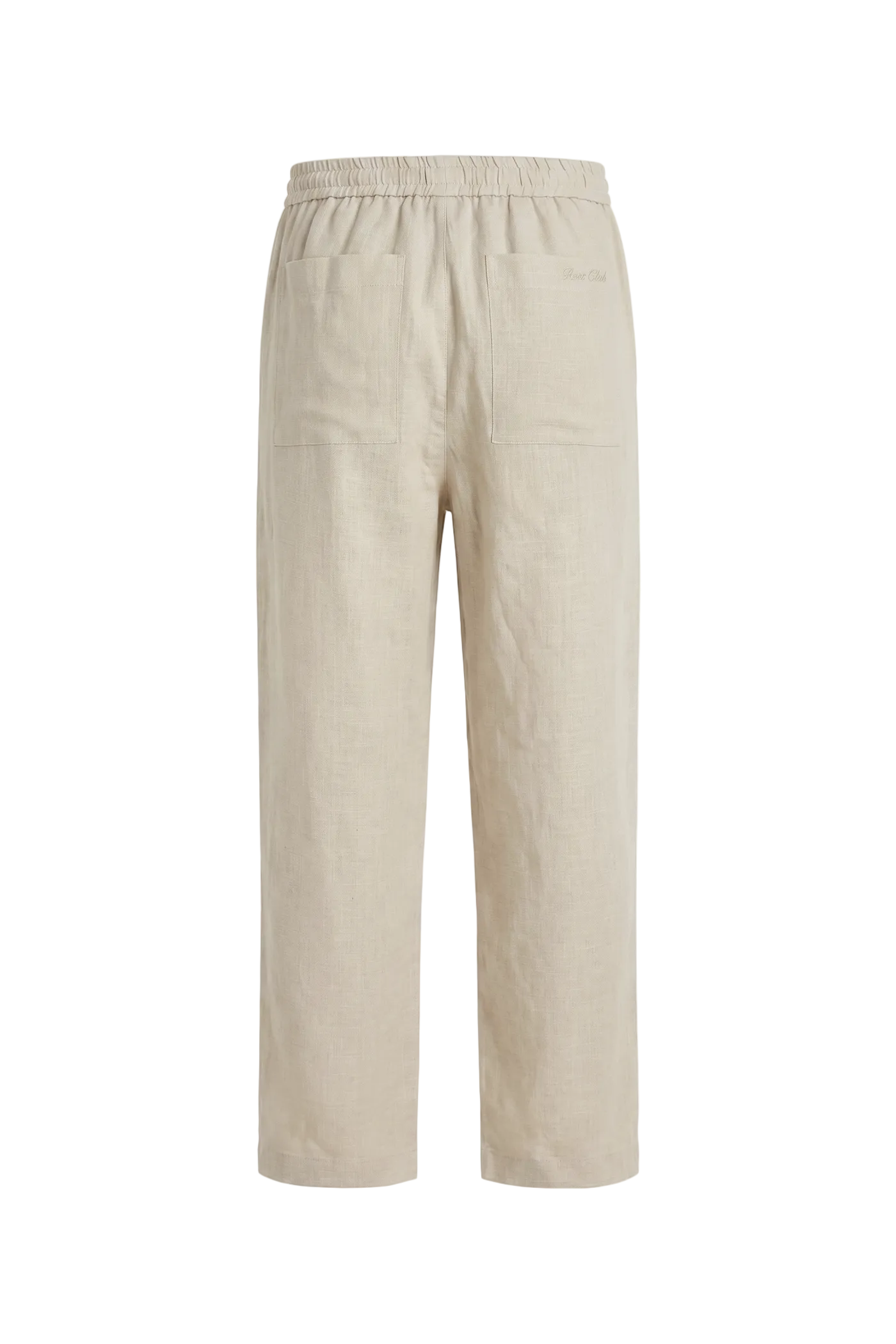 Erkek Relaxed Fit Rest Club Linen Pants - Bej