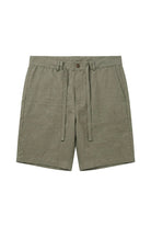Erkek Relaxed Fit Rest Club Linen Short - Haki