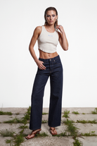 Kadın Rest Club Crop Top Tank - Ekru