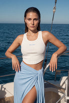 Kadın Rest Club Crop Top Tank - Ekru