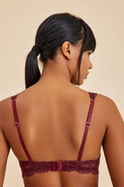 Amarelle-Roma Bordo Balensiz Dantelli Dolgusuz Üçgen Bralet Sütyen-Sütyen-7-Milagron.com